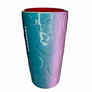 Starbucks Valentine 2023 Ombre Taffy Hearts Double Walled Ceramic Tumbler